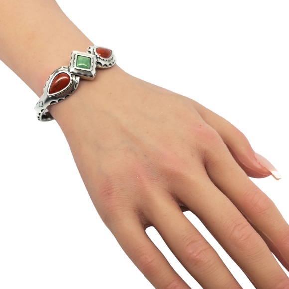 Carolyn Pollack Sterling Silver Multi Stone Cuff Bracelet  #20173 - Picture 7 of 8